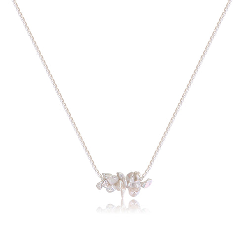 Keshi Freshwater Pearl Butterfly Pendant Collar Necklace - House Of Pearls